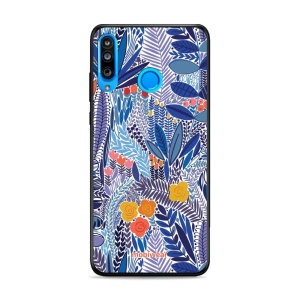 Lesklý kryt Mobiwear Glossy - Huawei P30 Lite - G037G - Modrá květena