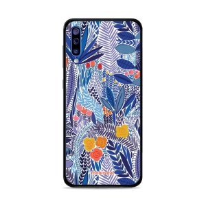 Lesklý kryt Mobiwear Glossy - Samsung Galaxy A50 - G037G - Modrá květena