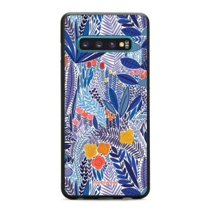 Lesklý kryt Mobiwear Glossy - Samsung Galaxy S10 - G037G - Modrá květena