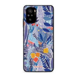 Lesklý kryt Mobiwear Glossy - Xiaomi Redmi Note 10s - G037G - Modrá květena