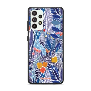 Lesklý kryt Mobiwear Glossy - Samsung Galaxy A52S 5G - G037G - Modrá květena