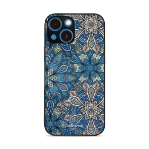 Lesklý kryt Mobiwear Glossy - Apple iPhone 13 mini - G038G - Modré mandala květy