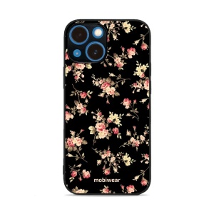 Lesklý kryt Mobiwear Glossy - Apple iPhone 13 mini - G039G - Květy na černé