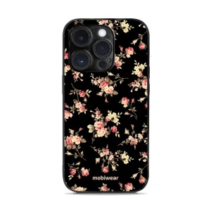 Lesklý kryt Mobiwear Glossy - Apple iPhone 14 Pro - G039G - Květy na černé - VÝPRODEJ