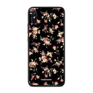 Lesklý kryt Mobiwear Glossy - Xiaomi Redmi 9A - G039G - Květy na černé