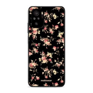 Lesklý kryt Mobiwear Glossy - Xiaomi Redmi Note 10s - G039G - Květy na černé