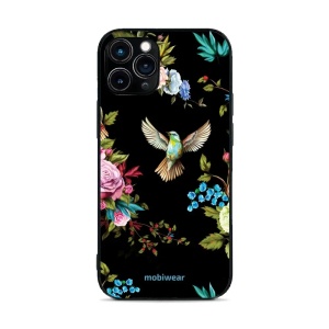 Lesklý kryt Mobiwear Glossy - Apple iPhone 11 Pro - G041G - Ptáček a květy