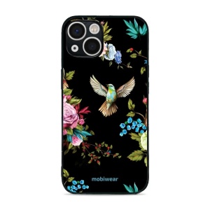 Lesklý kryt Mobiwear Glossy - Apple iPhone 13 - G041G - Ptáček a květy - VÝPRODEJ