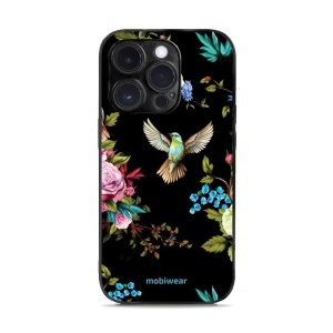 Lesklý kryt Mobiwear Glossy - Apple iPhone 14 Pro - G041G - Ptáček a květy
