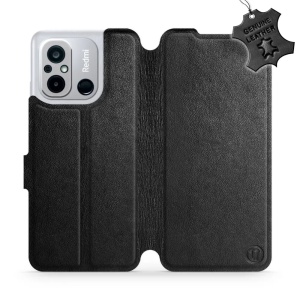 Kožené flip pouzdro Mobiwear - Xiaomi Redmi 12C - Černé