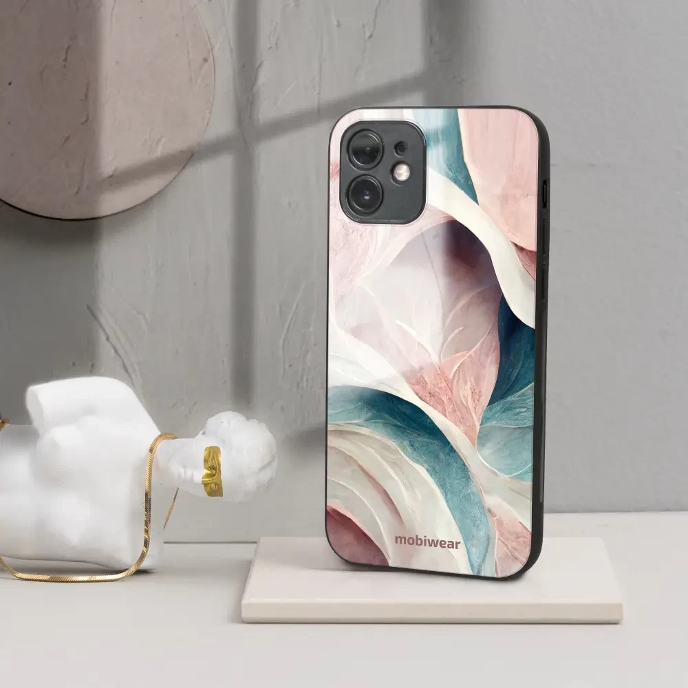 Lesklý kryt Mobiwear Glossy - Honor 8X - G026G - Růžový a zelenkavý mramor