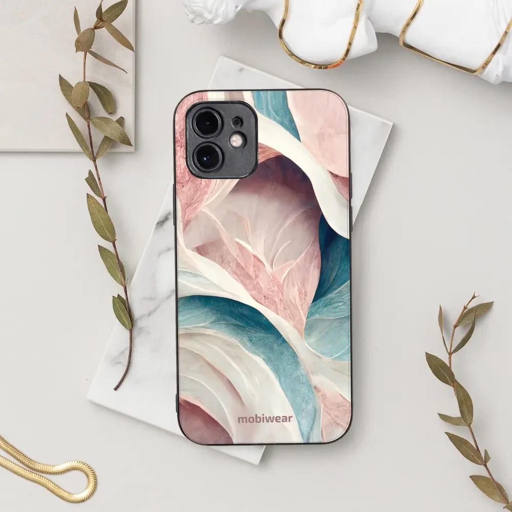 Lesklý kryt Mobiwear Glossy - Samsung Galaxy S22 Plus - G026G - Růžový a zelenkavý mramor