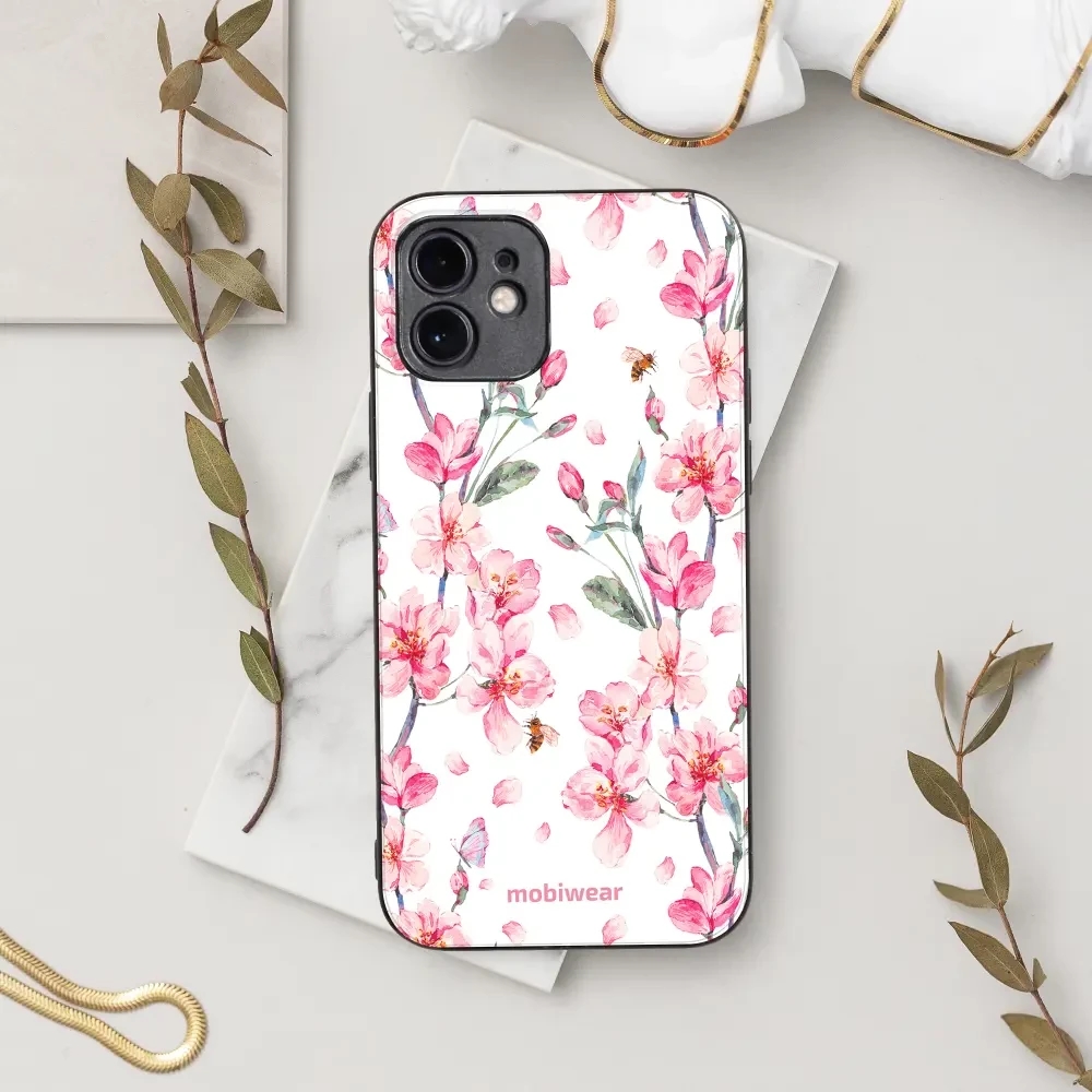 Lesklý kryt Mobiwear Glossy - Huawei P30 - G033G - Růžové květy - VÝPRODEJ
