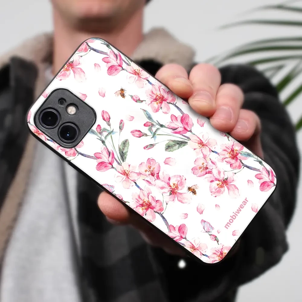 Lesklý kryt Mobiwear Glossy - Huawei P30 - G033G - Růžové květy - VÝPRODEJ