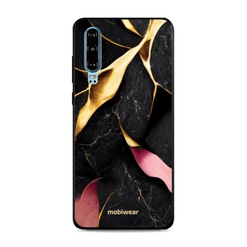 Lesklý kryt Mobiwear Glossy - Huawei P30 - G021G Černý a zlatavý mramor