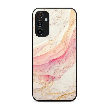 Lesklý kryt Mobiwear Glossy - Samsung Galaxy A14 5G / LTE - G027G - Růžový a zlatavý mramor