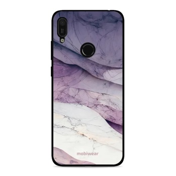 Lesklý kryt Mobiwear Glossy - Huawei Y6 2019 / Honor 8A - G028G - Bílý a fialový mramor
