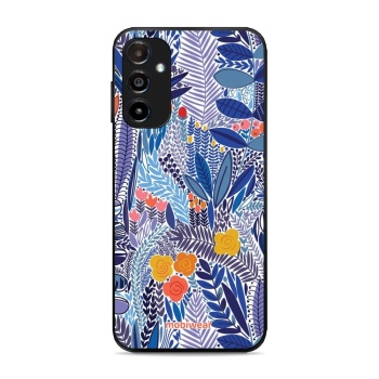Lesklý kryt Mobiwear Glossy - Samsung Galaxy A14 5G / LTE - G037G - Modrá květena