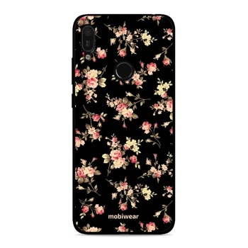 Lesklý kryt Mobiwear Glossy - Huawei Y6 2019 / Honor 8A - G039G - Květy na černé