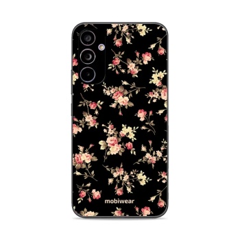Lesklý kryt Mobiwear Glossy - Samsung Galaxy A34 5G - G039G - Květy na černé