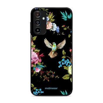 Lesklý kryt Mobiwear Glossy - Samsung Galaxy A14 5G / LTE - G041G - Ptáček a květy