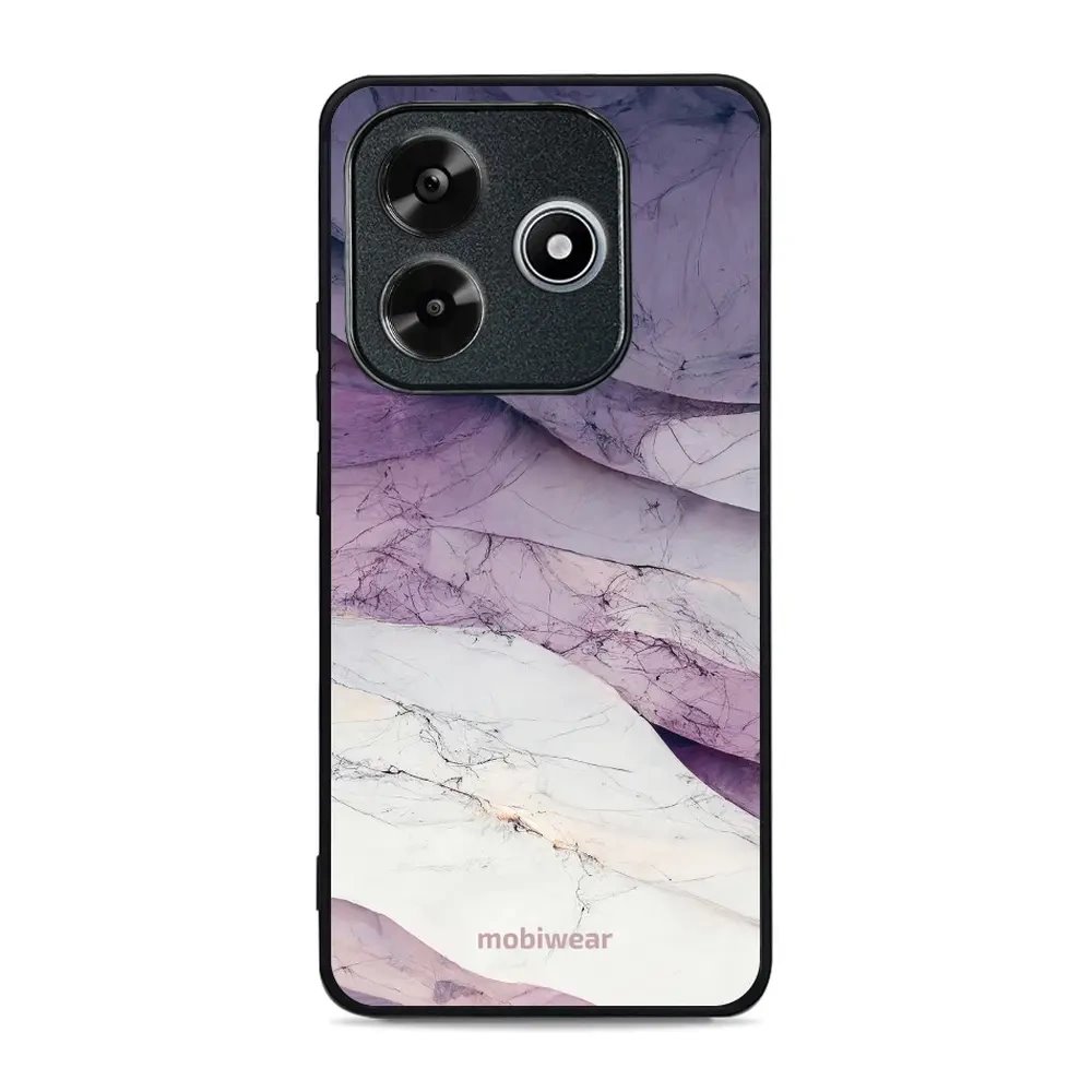 Lesklý kryt Mobiwear Glossy - Xiaomi Redmi Note 14 5G - G028G - Bílý a fialový mramor