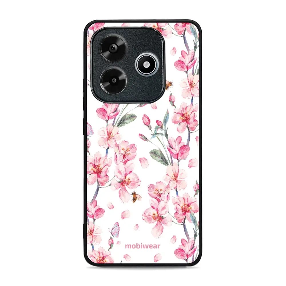 Lesklý kryt Mobiwear Glossy - Xiaomi Redmi Note 14 5G - G033G - Růžové květy