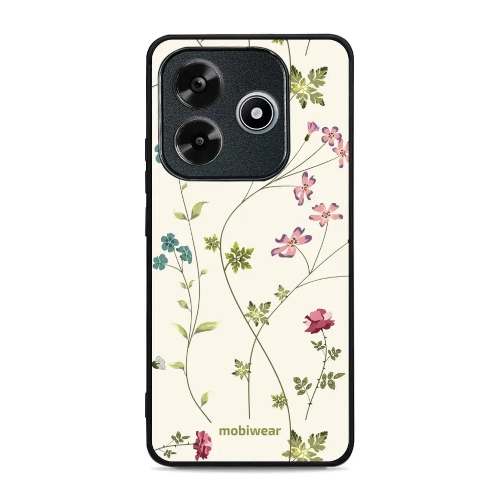 Lesklý kryt Mobiwear Glossy - Xiaomi Redmi Note 14 5G - G035G - Tenké rostlinky s květy