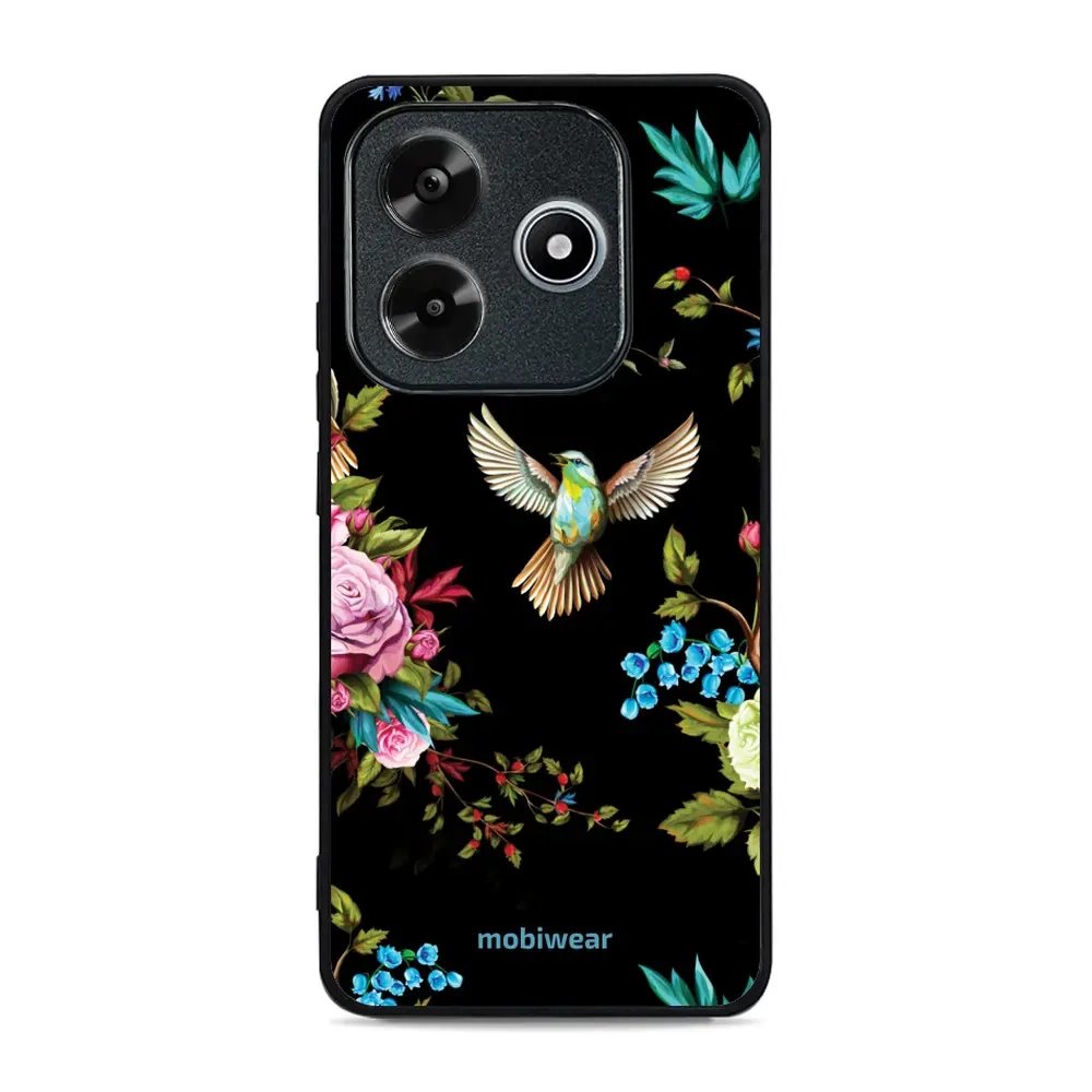 Lesklý kryt Mobiwear Glossy - Xiaomi Redmi Note 14 5G - G041G - Ptáček a květy