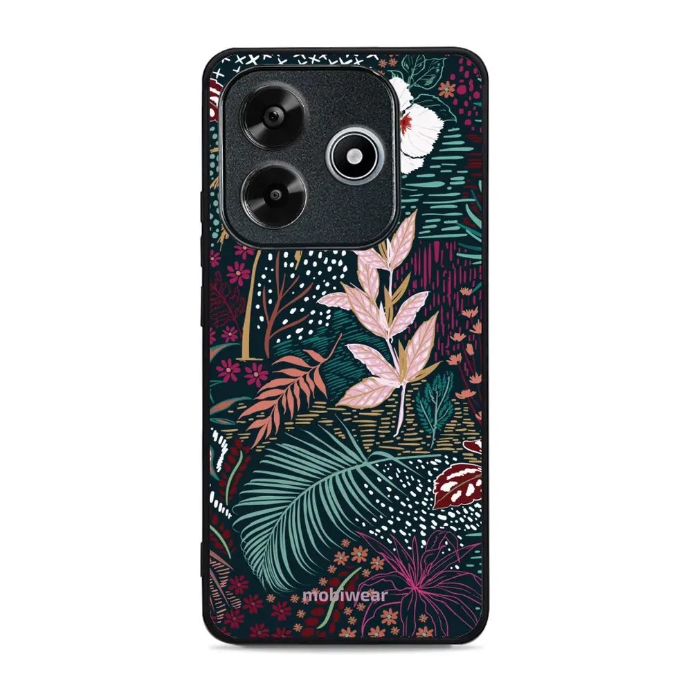 Lesklý kryt Mobiwear Glossy - Xiaomi Redmi Note 14 5G - G043G - Temná flóra - VÝPRODEJ