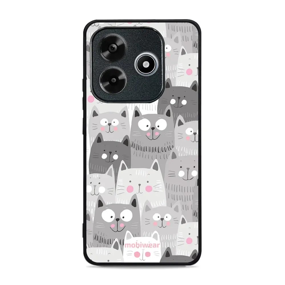 Lesklý kryt Mobiwear Glossy - Xiaomi Redmi Note 14 5G - G045G - Kočičky - VÝPRODEJ