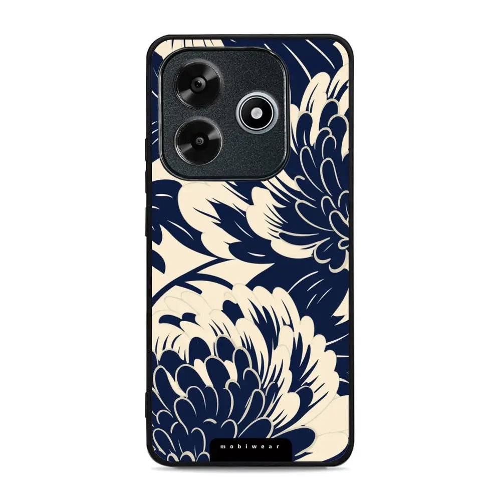 Lesklý kryt Mobiwear Glossy - Xiaomi Redmi Note 14 5G - GA40G Modré a béžové květy