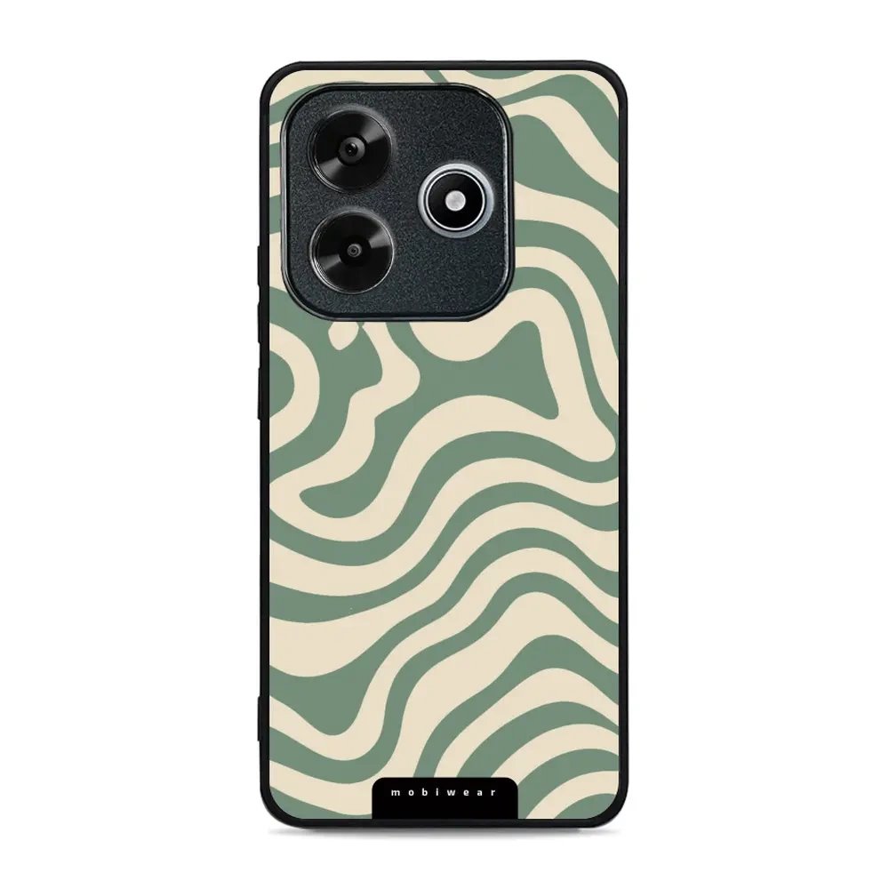 Lesklý kryt Mobiwear Glossy - Xiaomi Redmi Note 14 5G - GA57G Zelené a béžové zkrouceniny