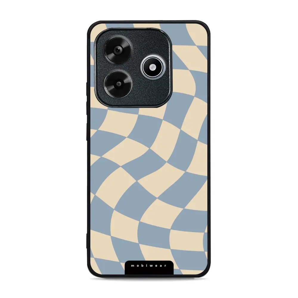 Lesklý kryt Mobiwear Glossy - Xiaomi Redmi Note 14 5G - GA59G Modrá a béžová šachovnice