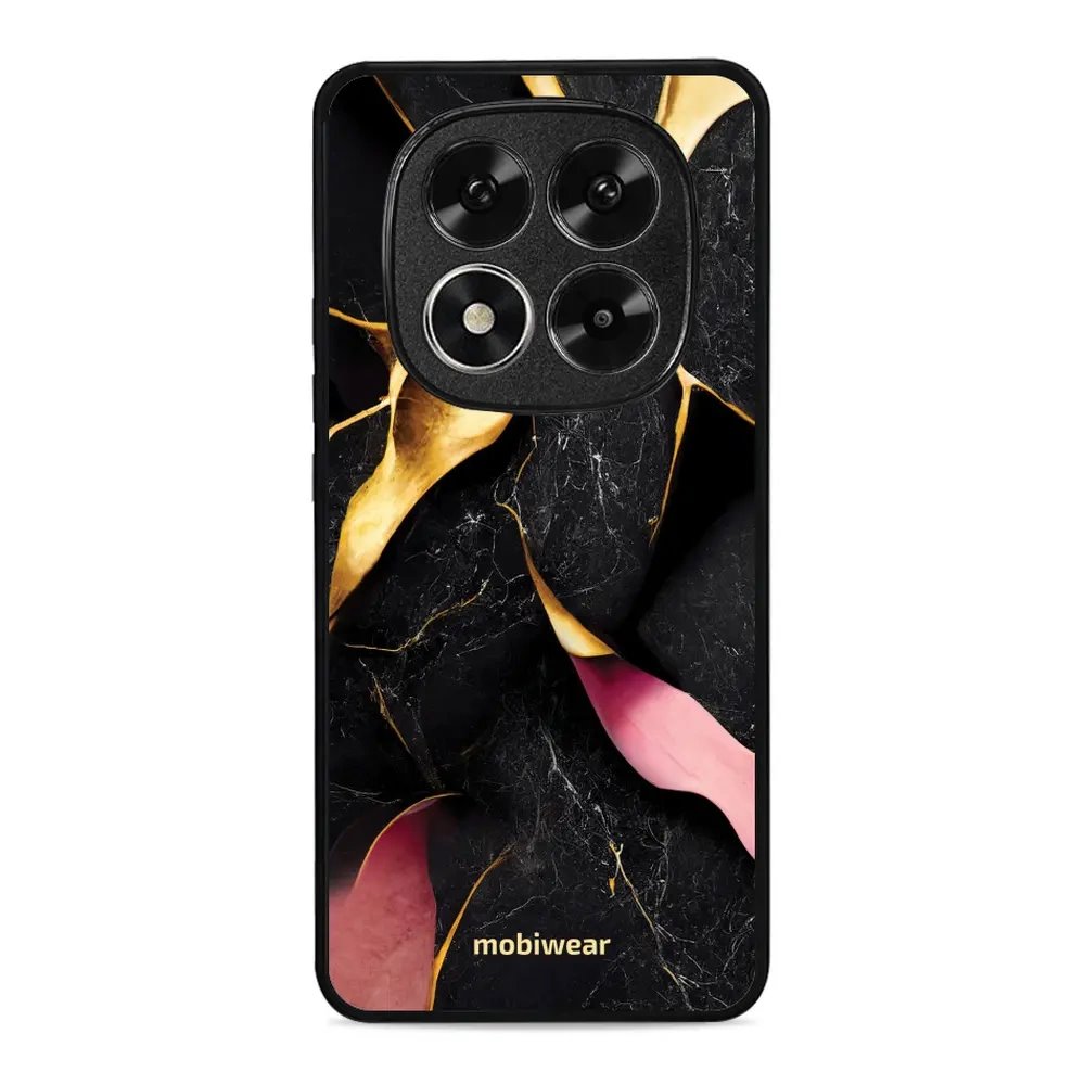 Lesklý kryt Mobiwear Glossy - Xiaomi Redmi Note 14 Pro 5G - G021G Černý a zlatavý mramor