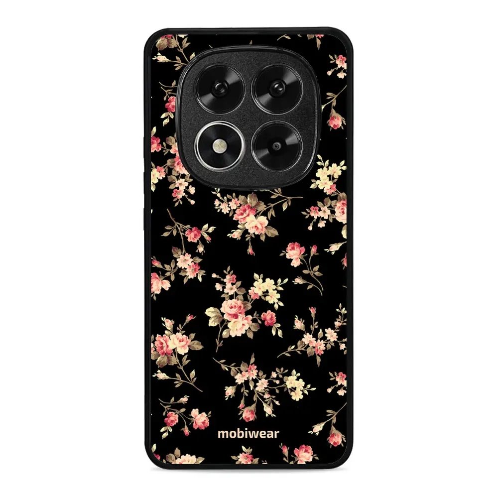 Lesklý kryt Mobiwear Glossy - Xiaomi Redmi Note 14 Pro 5G - G039G - Květy na černé