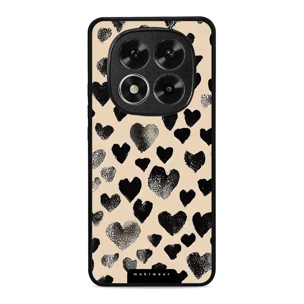 Lesklý kryt Mobiwear Glossy - Xiaomi Redmi Note 14 Pro 5G - GA51G Černá srdíčka