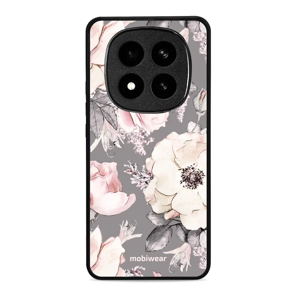 Lesklý kryt Mobiwear Glossy - Xiaomi Redmi Note 14 Pro Plus 5G - G034G - Květy na šedém pozadí