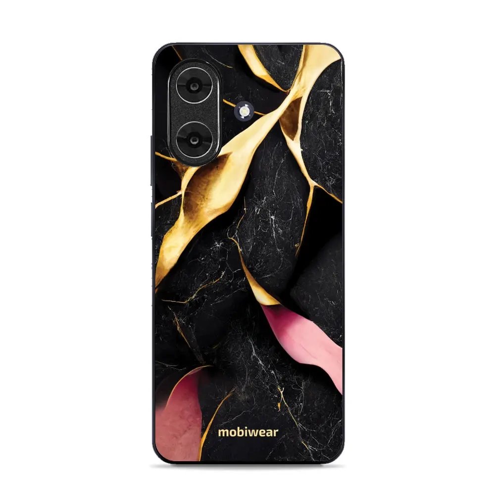 Lesklý kryt Mobiwear Glossy - Realme Note 60 - G021G Černý a zlatavý mramor