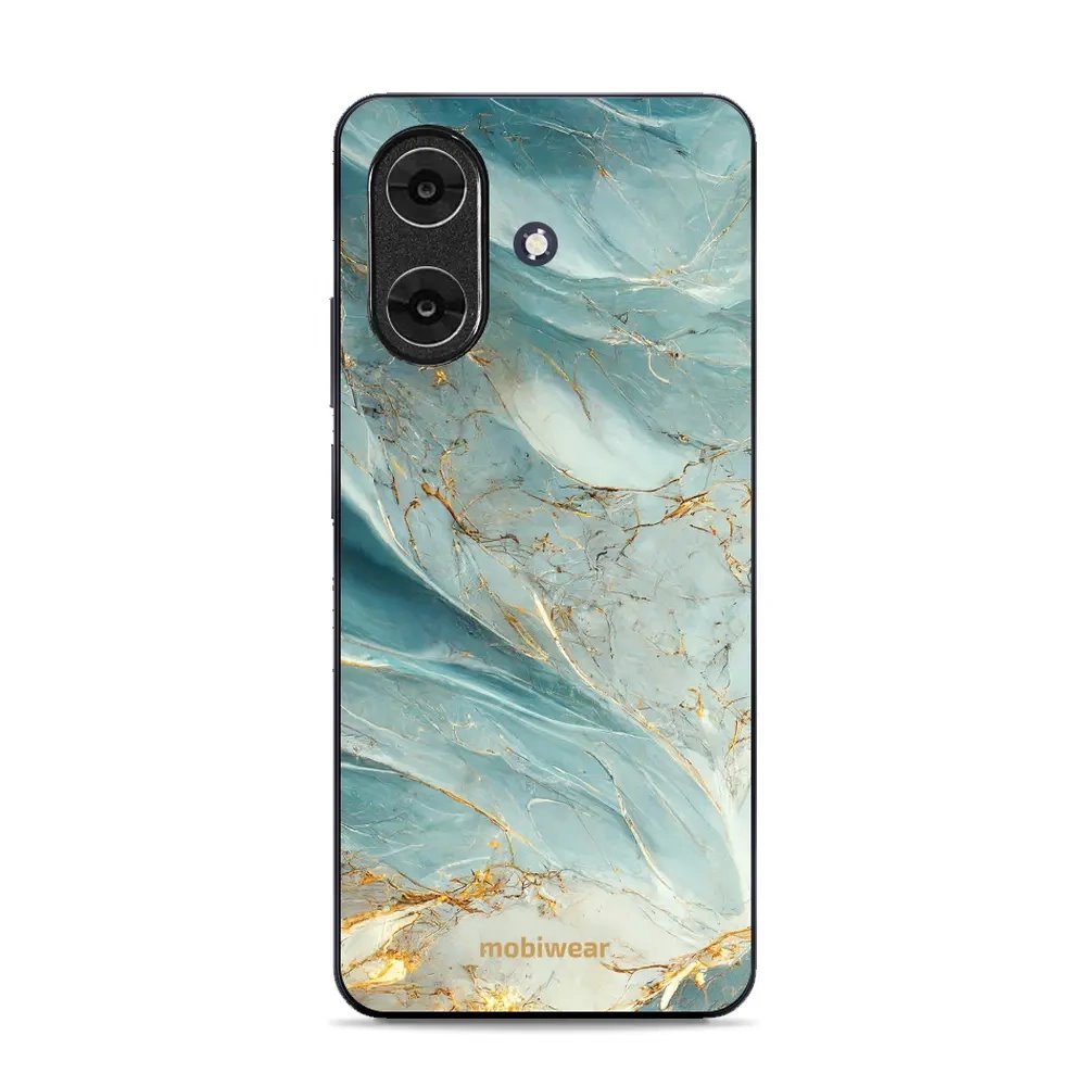 Lesklý kryt Mobiwear Glossy - Realme Note 60 - G022G Zelenkavý a zlatavý mramor