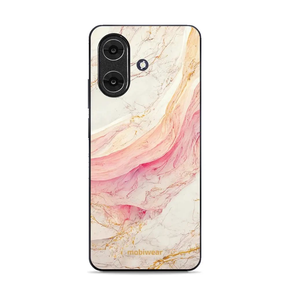 Lesklý kryt Mobiwear Glossy - Realme Note 60 - G027G - Růžový a zlatavý mramor