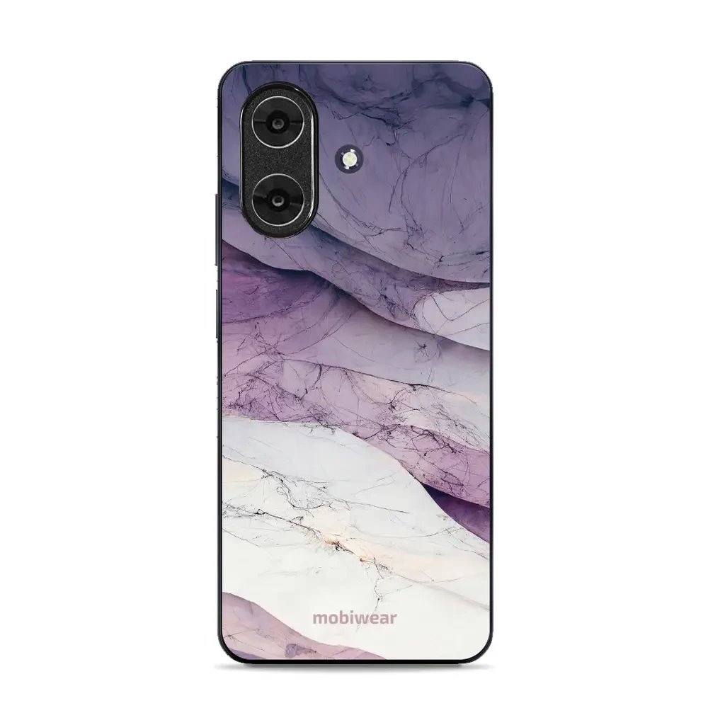 Lesklý kryt Mobiwear Glossy - Realme Note 60 - G028G - Bílý a fialový mramor