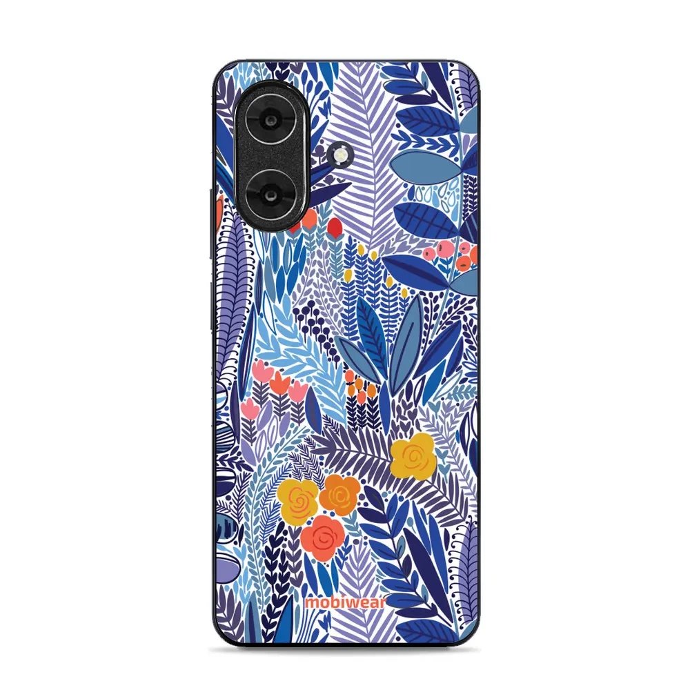 Lesklý kryt Mobiwear Glossy - Realme Note 60 - G037G - Modrá květena