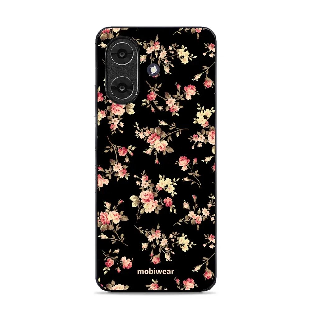 Lesklý kryt Mobiwear Glossy - Realme Note 60 - G039G - Květy na černé