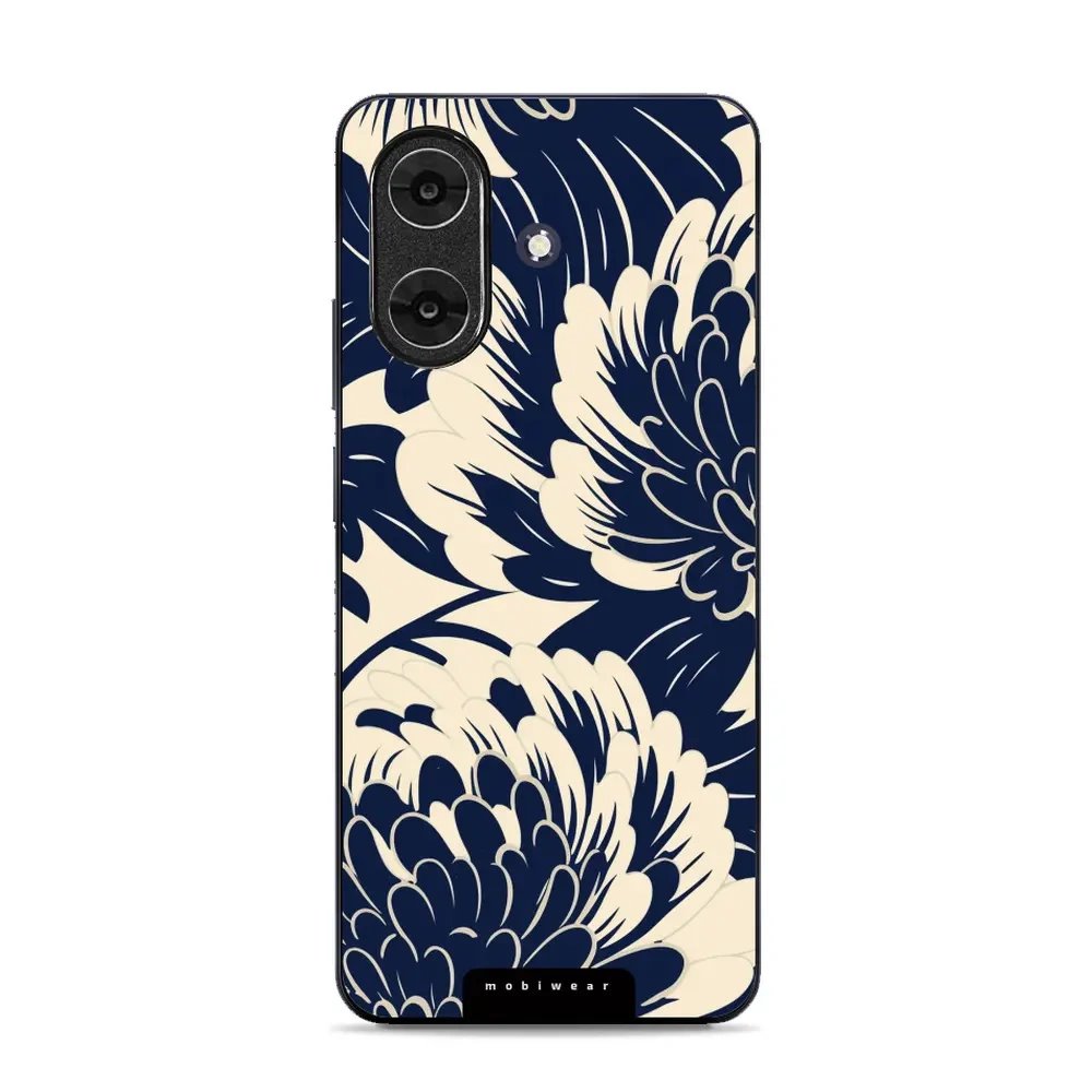 Lesklý kryt Mobiwear Glossy - Realme Note 60 - GA40G Modré a béžové květy