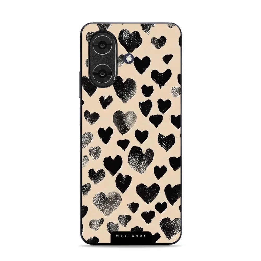 Lesklý kryt Mobiwear Glossy - Realme Note 60 - GA51G Černá srdíčka