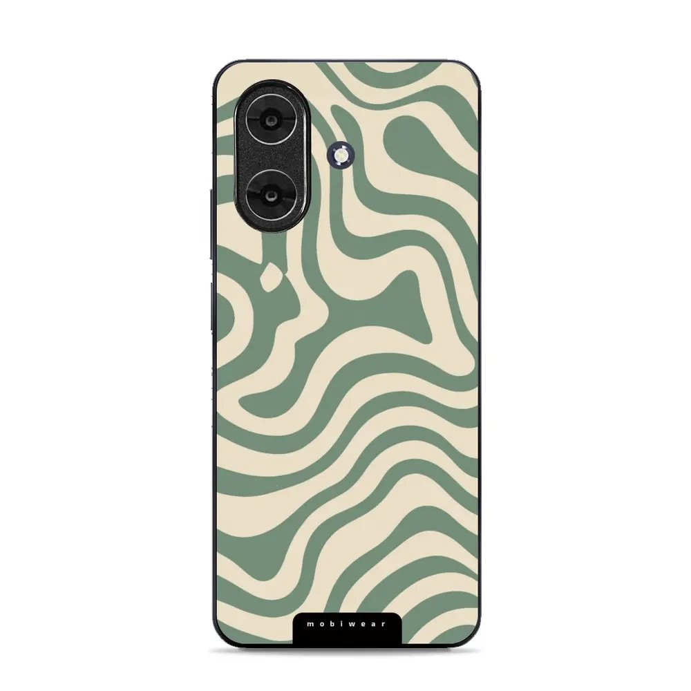 Lesklý kryt Mobiwear Glossy - Realme Note 60 - GA57G Zelené a béžové zkrouceniny