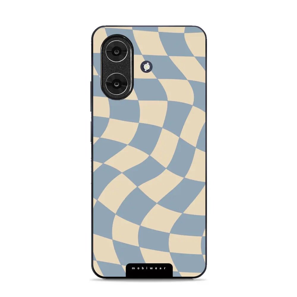 Lesklý kryt Mobiwear Glossy - Realme Note 60 - GA59G Modrá a béžová šachovnice