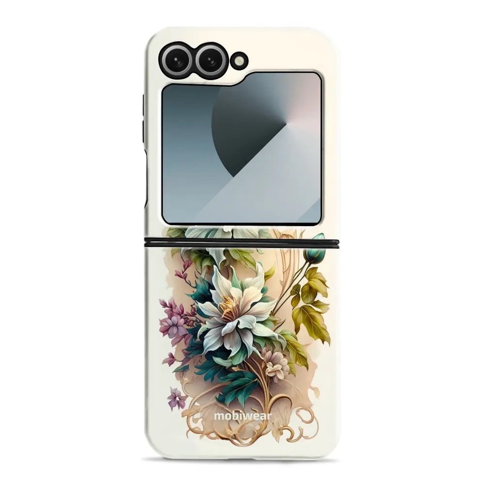 Odolný obal Mobiwear Elite Pro - Samsung Galaxy Z Flip 6 - E014E Krémové květy
