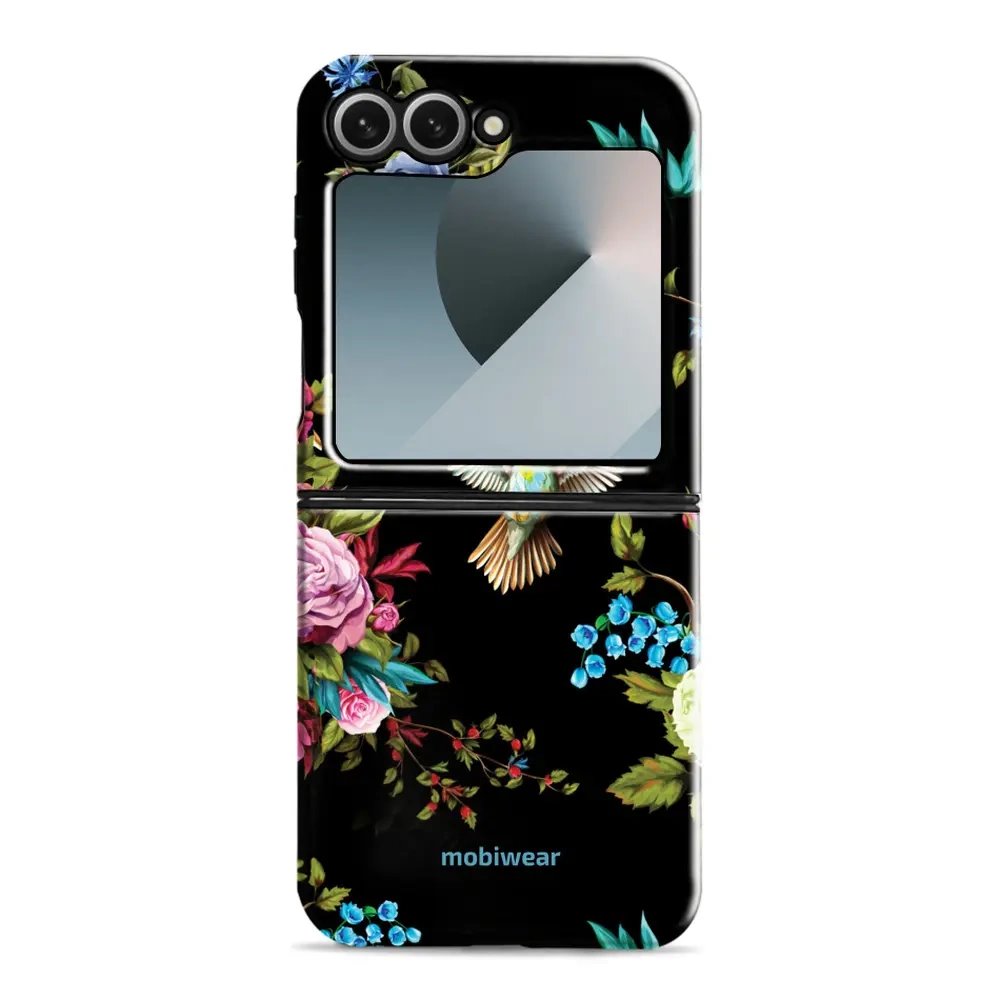Odolný obal Mobiwear Elite Pro - Samsung Galaxy Z Flip 6 - ED09E Ptáček a květy